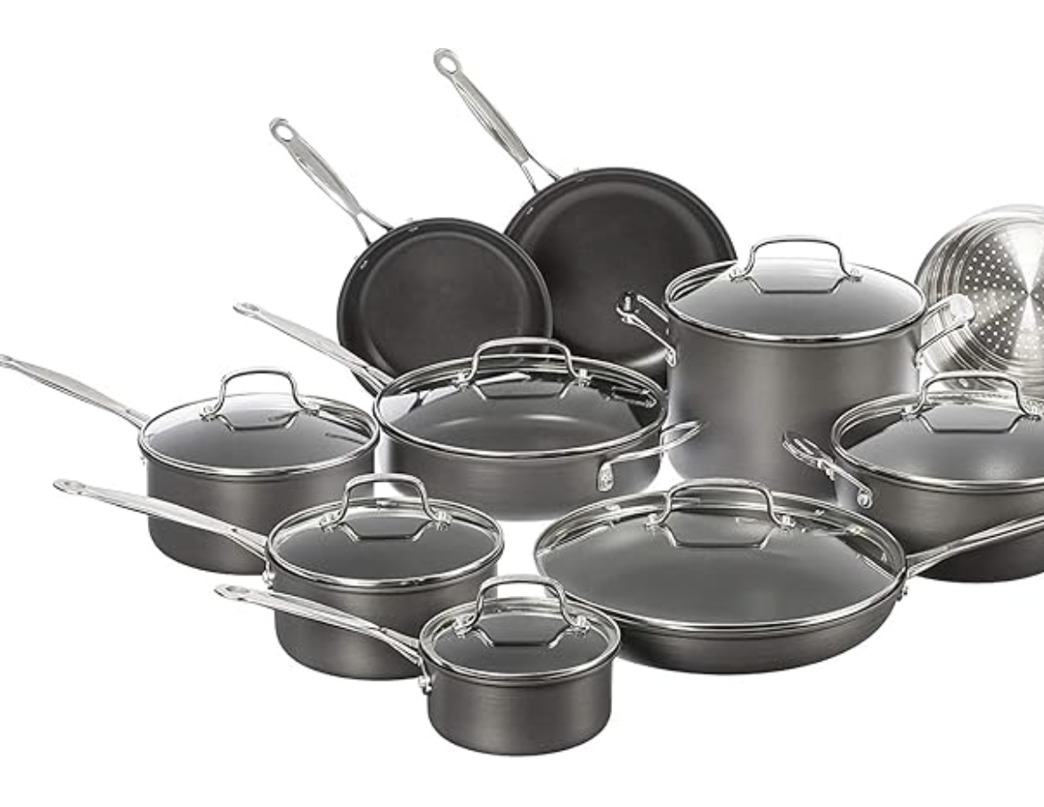 Cuisinart 17-Piece Cookware Set, Chef's Classic Nonstick Hard Anodized, 66-17
